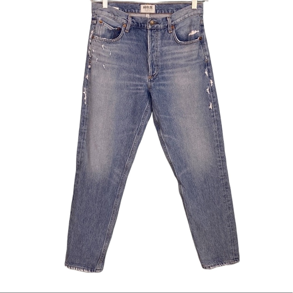 Agolde Blue Straight Leg Jeans